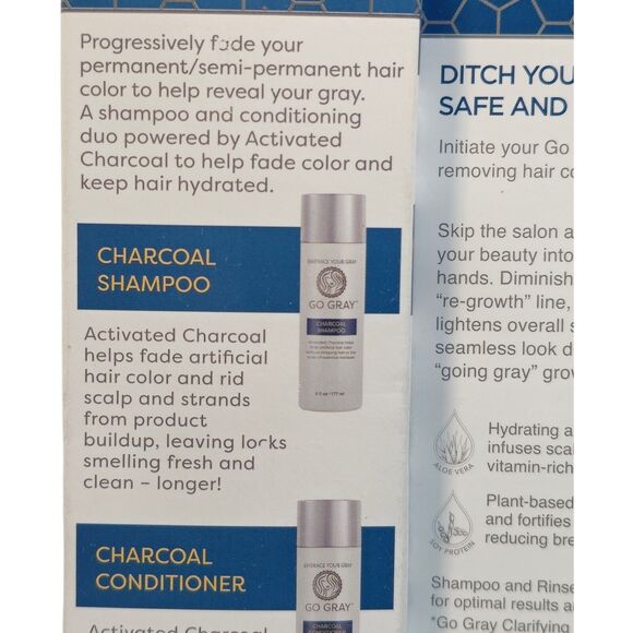 Combo Go Gray Remove and Fade Treatment Hair Color Remover Shampoo Conditioner - Picture 3 of 9